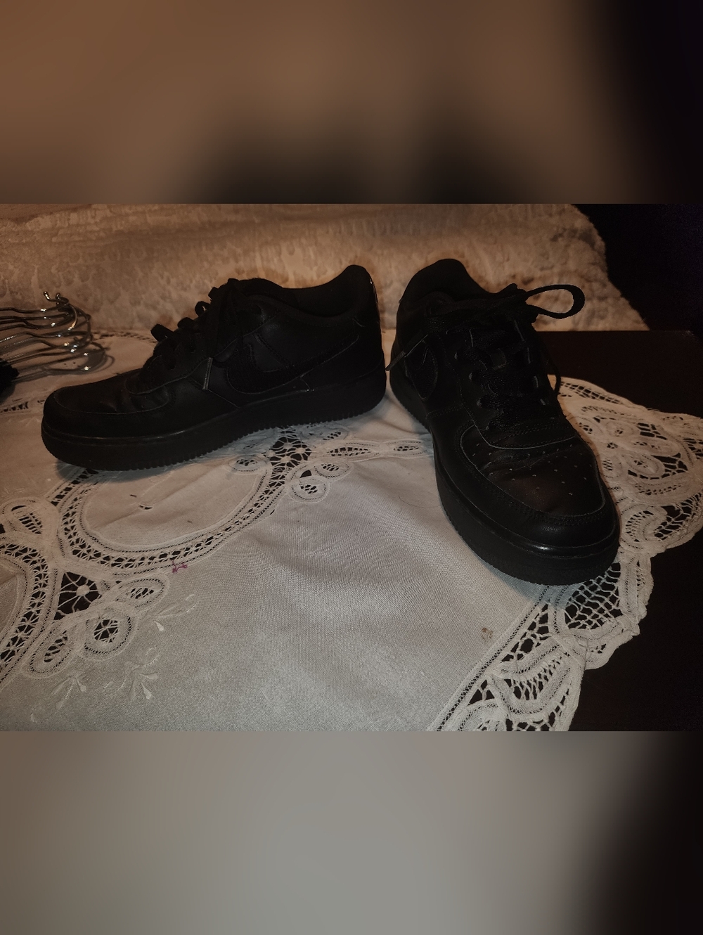 Nike Black Air Force 1, 6Y/ 7.5 W Low-Top Athletic Sneakers - Picture 5 of 10